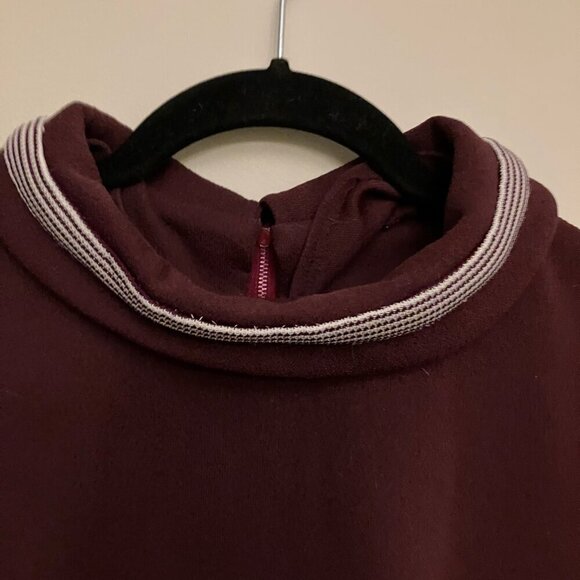 Vintage Burgundy Stripe Poly Dress - Picture 5 of 8